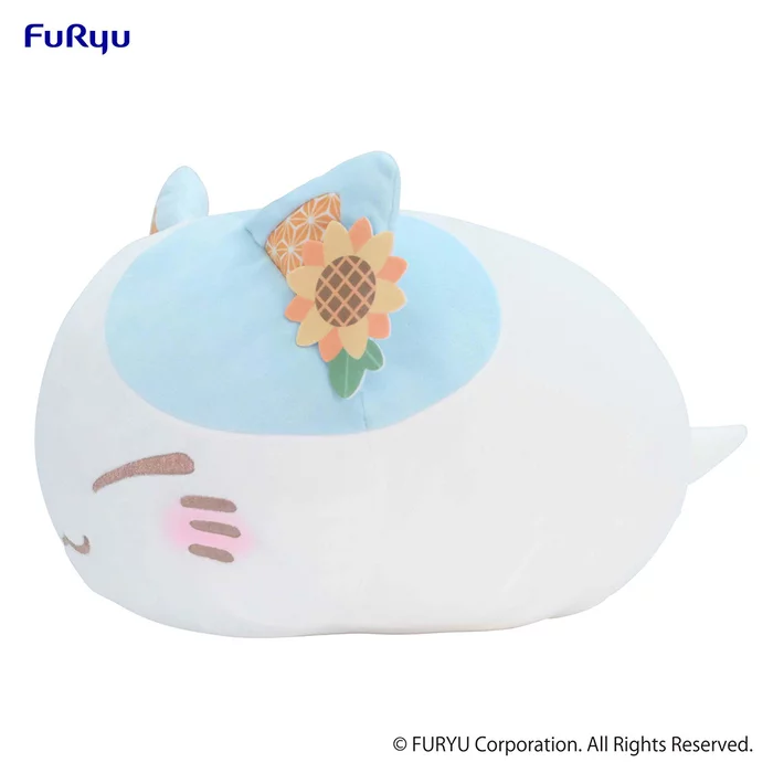 Furyu Nemuneko Cat Pastel Light Blue Big Plush Toy - Image 3