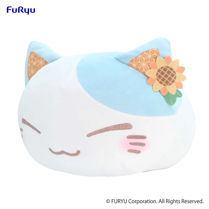 Furyu Nemuneko Cat Pastel Light Blue Big Plush Toy - Image 2